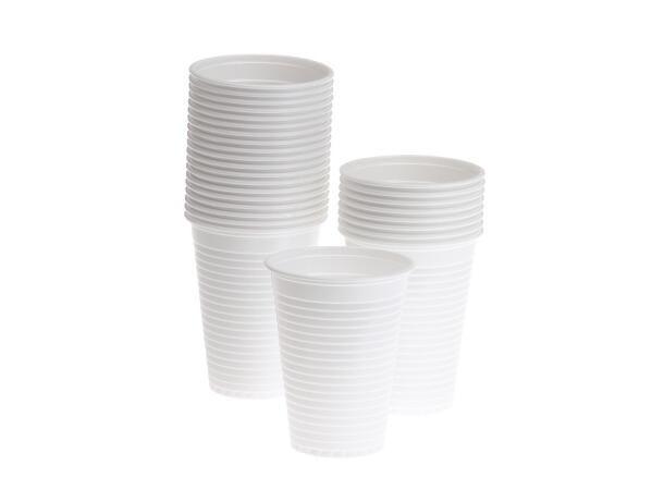 Beger plast økonomi 21cl hvit (100) pakker à 100 beger 